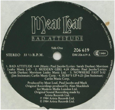 Meat Loaf - Bad Attitude (Disc Vinil) [1]