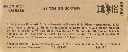 Melodii De Neuitat, (Casetă Audio) [1]