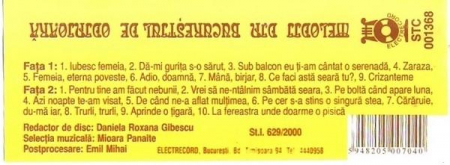 Melodii Din Bucureștiul De Odinioară 1 , (Casetă Audio) [1]