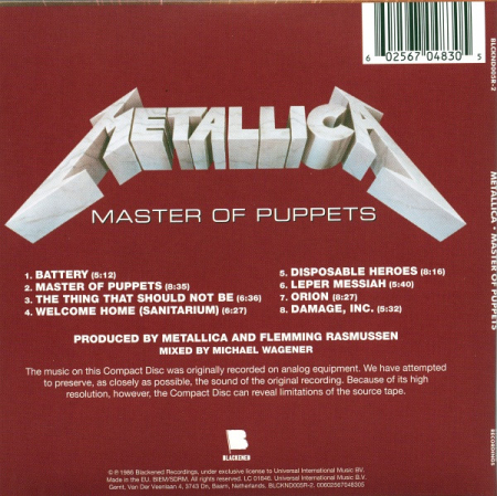 Metallica - Master Of Puppets (CD) [1]