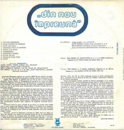 Metropol Group - Din Nou Împreună, (Disc Vinil) [1]