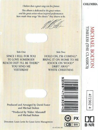 Michael Bolton - Timeless (The Classics), (Casetă Audio) [1]