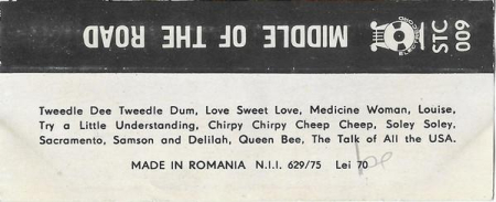 Middle Of The Road - Middle Of The Road, (Casetă Audio) [1]