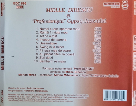 Mielle Bibescu* Și "Profesioniștii" Gypsy Jazz-ului* – Mielle Bibescu Și "Profesioniștii" Gypsy Jazz-ului (CD), (CD) [1]