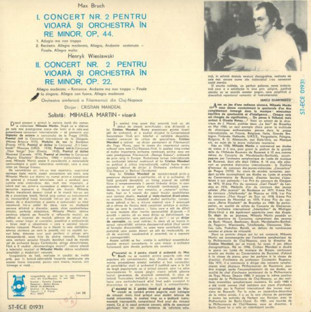 Mihaela Martin - Concertul Nr.2 Pentru Vioară Și Orchestră În Re Minor Op.44 / Concertul Nr.2 Pentru Vioară Și Orchestră În Re Minor Op.22, (Disc Vinil) [1]