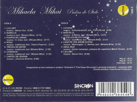 Mihaela Mihai - Pudră De Stele (Cântece De Leagăn Pentru Mici Și Mari) [1]