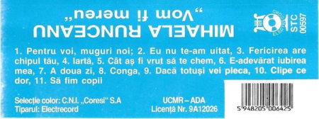 Mihaela Runceanu - Vom Fi Mereu, (Casetă Audio) [1]