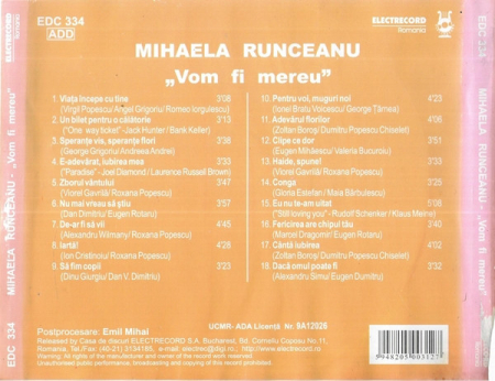 Mihaela Runceanu - Vom Fi Mereu, (CD) [1]