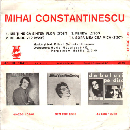 Mihai Constantinescu – Iubiți-ne Că Sîntem Flori / De Unde Vii? / Penița / Sora Mea Cea Mică (VINIL) [1]