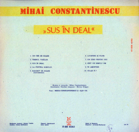 Mihai Constantinescu - Sus În Deal, (Disc Vinil) [1]