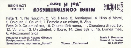 Mihai Constantinescu - Voi Fi Tare , (Casetă Audio) [1]