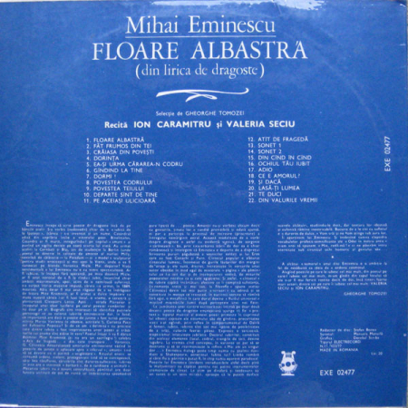 Mihai Eminescu - Floare Albastră (Din Lirica De Dragoste), (Disc Vinil) [1]