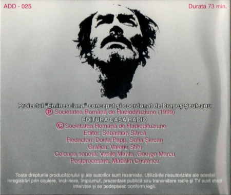 Mihai Eminescu - Scrisori recitate de Mircea Albulescu (CD) [2]