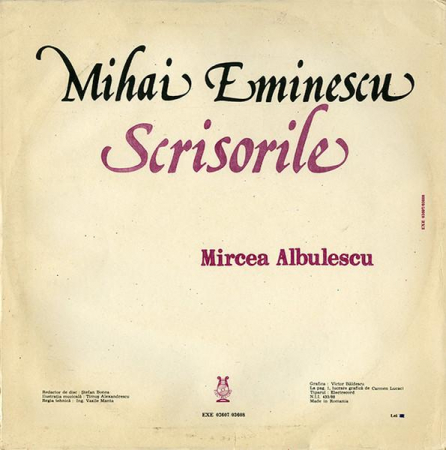 Mihai Eminescu - Scrisorile, (Disc Vinil) [1]