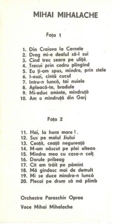 Mihai Mihalache - Mihai Mihalache, (Casetă Audio) [1]