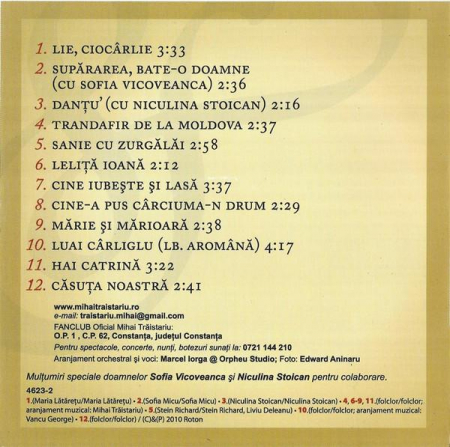 Mihai Trăistariu - Lie, Ciocârlie, (CD) [1]