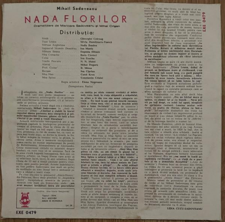 Mihail Sadoveanu - Nada Florilor, (Disc Vinil) [1]