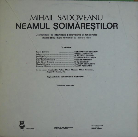 Mihail Sadoveanu - Neamul Șoimăreștilor, (Disc Vinil) [1]