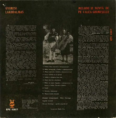 Mihály Halmágyi - Gyimesi Lakodalmas = Melodii De Nuntă De Pe Valea Ghimeșului, (Disc Vinil) [1]