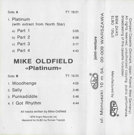 Mike Oldfield - Platinum (Caseta Audio) [1]
