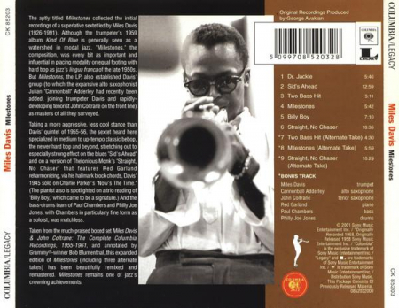Miles Davis - Milestones, (CD) [1]