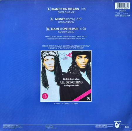 Milli Vanilli - Blame It On The Rain, (Disc Vinil) [1]