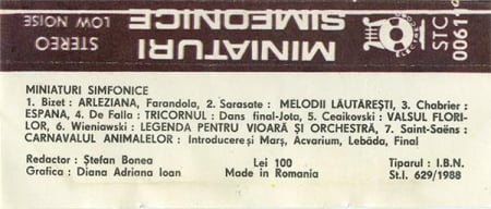 Miniaturi Simfonice, (Casetă Audio) [1]