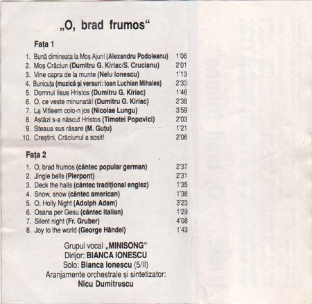 Minisong - O, Brad Frumos , (Casetă Audio) [1]