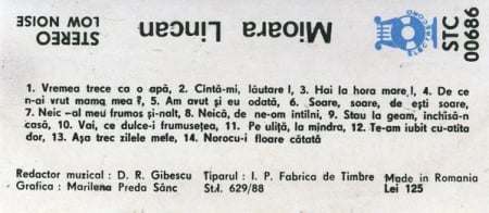 Mioara Lincan - Cîntă-mi, Lăutare, (Casetă Audio) [1]