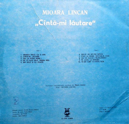 Mioara Lincan - Cîntă-mi Lăutare, (Disc Vinil) [1]