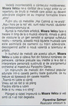 Mioara Velicu - Hai, Să Ridicăm Paharul!, (Casetă Audio) [1]