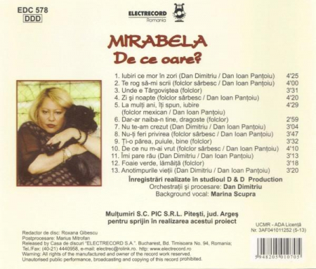 Mirabela Dauer - De Ce Oare?, (CD) [1]