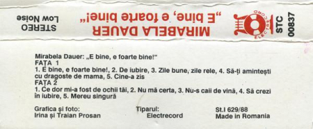 Mirabela Dauer - E Bine, E Foarte Bine! , (Casetă Audio) [1]