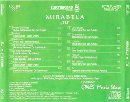 Mirabela Dauer - Tu, (CD) [1]