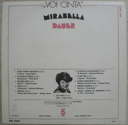 Mirabela Dauer - Voi Cînta, (Disc Vinil) [1]