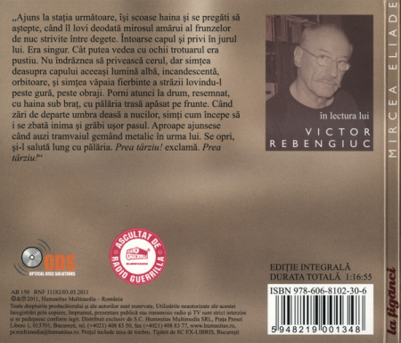 Mircea Eliade Lectura: Victor Rebengiuc – La Țigănci (CD) [1]