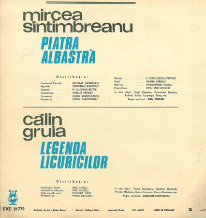 Mircea Sîntimbreanu - Piatra Albastră / Legenda Licuricilor, (Disc Vinil) [1]