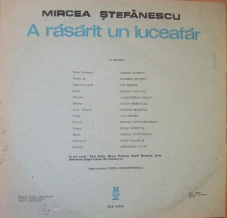 Mircea Ștefănescu - A Răsărit Un Luceafăr, (Disc Vinil) [1]