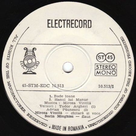 Discuri vinil - Mircea Vintilă – Bade Ioane (VINIL)