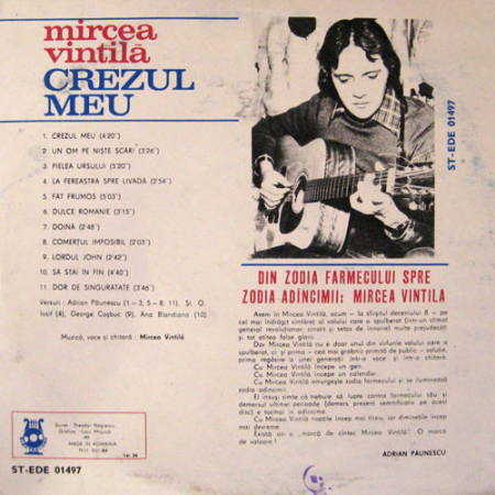Mircea Vintilă - Crezul Meu, (Disc Vinil) [1]