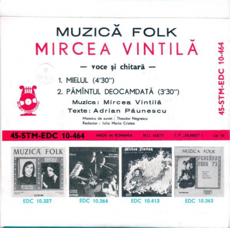 Mircea Vintilă - Mielul (7 Inch), (Disc Vinil) [1]