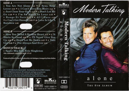 Casete audio - Modern Talking - Alone - The 8th Album (Casetă Audio)