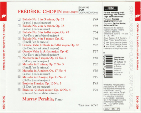 Murray Perahia – Chopin - 4 Ballades (CD) [1]