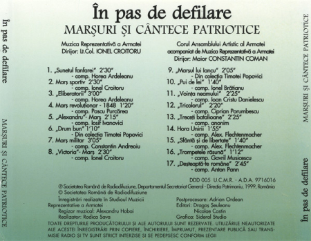 Muzica Reprezentativă a Armatei*, Corul Ansamblului Artistic al Armatei* – În Pas De Defilare (Marșuri Și Cântece Patriotice) (CD) [1]