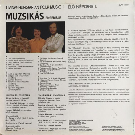 Muzsikás - Living Hungarian Folk Music 1 = Élő Népzene I. (Disc Vinil) [1]