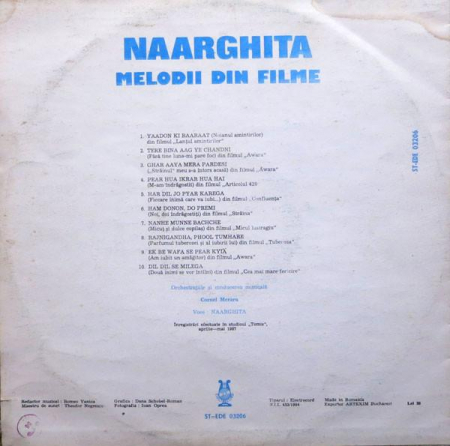 Naarghita - Melodii Din Filme, (Disc Vinil) [1]