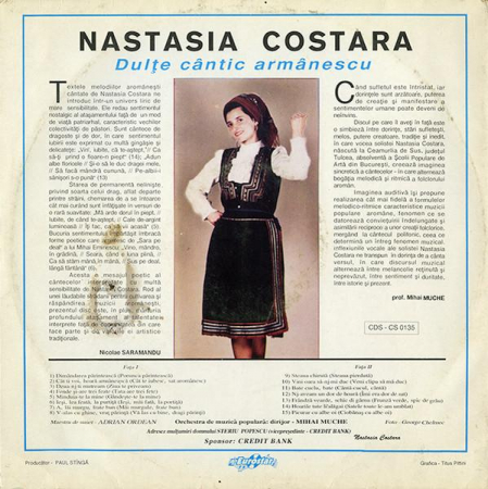 Nastasia Costara - Dulțe Cântic Armânescu, (Disc Vinil) [1]