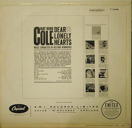 Nat King Cole - Dear Lonely Hearts, (Disc Vinil) [1]