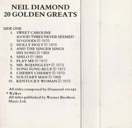 Neil Diamond - 20 Golden Greats (Caseta Audio) [1]