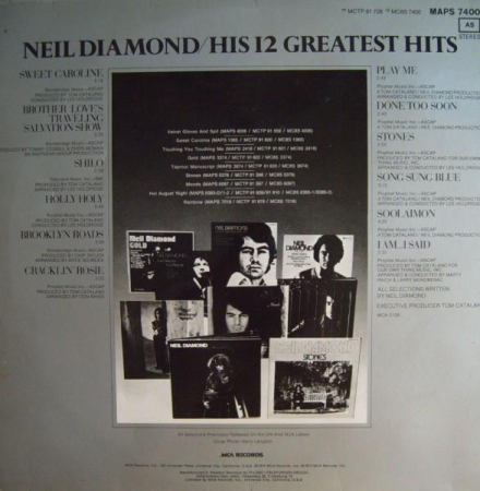 Neil Diamond - His 12 Greatest Hits [1]